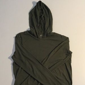 A/X Armani Exchange Mens Long Sleeve Hooded Shirt